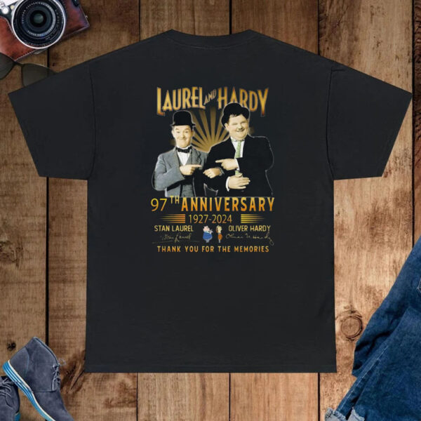 Laurel And Hardy 97th Anniversary 1927 – 2024 Thank You For The Memories T-Shirt