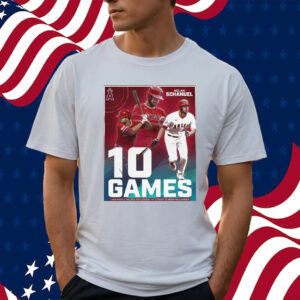 Nolan schanuel 10 games new angels record for longest hit streak to begin mlb career T-shirt