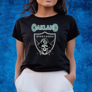 Oakland Who Cares 8 Raiders Skull T-Shirts