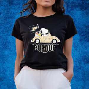 Official Snoopy and Woodstock driving car purdue boilermakers 2023 T-shirts