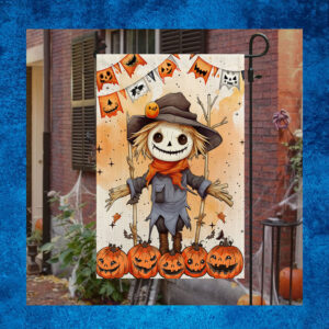 Spooky Scarecrow Fall Halloween Pumpkin Flag 2023