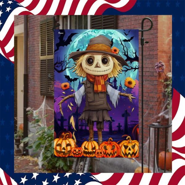 Spooky Scarecrow Halloween Flag