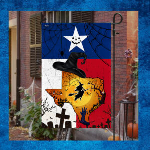 Texas Halloween Flag Halloween Witches Pumpkin Texas Flag 2023