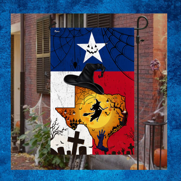 Texas Halloween Flag Halloween Witches Pumpkin Texas Flag 2023