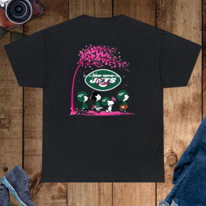 The Peanuts Characters New York Jets In October We Wear Pink Tee Shirt