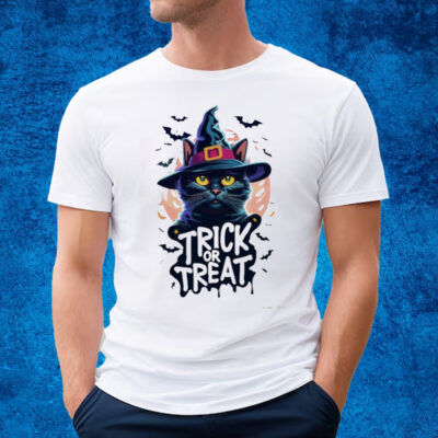 Witch Cat Trick Or Treat Halloween T-shirt