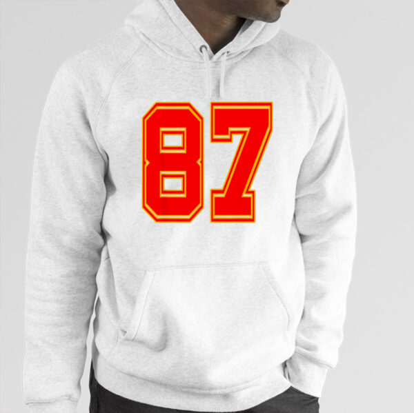 Red Number 87 White Yellow Football Basketball Soccer Fans Shirts