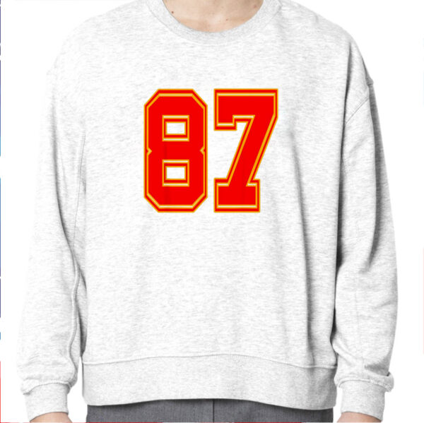 Red Number 87 White Yellow Football Basketball Soccer Fans Shirts