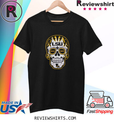 LSU FOOTBALL: SUGAR SKULL T-SHIRT