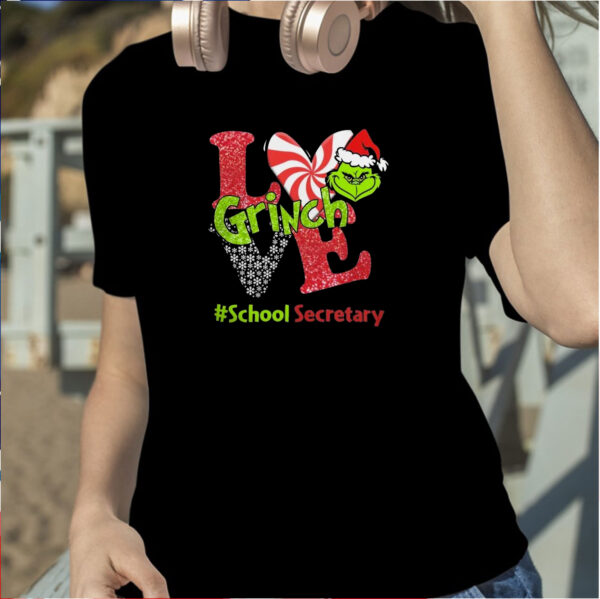 Santa Grinch Love School Secretary Merry Christmas 2024 Shirt