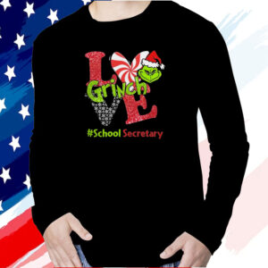 Santa Grinch Love School Secretary Merry Christmas 2024 Shirt