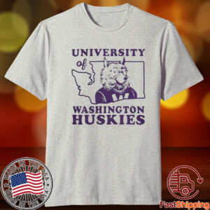 University Of Washington Huskies State Shape Yellow Shirt