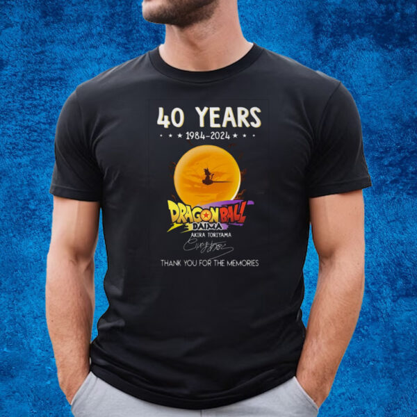 40 Years 1984 – 2024 Dragon Ball Daima Akira Toriyama Signature Thank You For The Memories T-Shirt