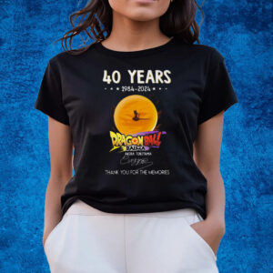40 Years 1984 – 2024 Dragon Ball Daima Akira Toriyama Signature Thank You For The Memories T-Shirts