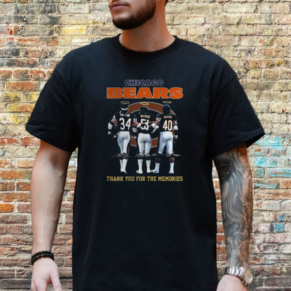 Chicago Bears Payton And Butkus And Sayers Thank You For The Memories T-Shirt