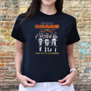 Chicago Bears Payton And Butkus And Sayers Thank You For The Memories T-Shirts