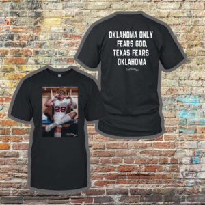 Danny Stutsman 28 Sooners Oklahoma Only Fears God Texas Fears Oklahoma T-Shirt LIMITED EDITION