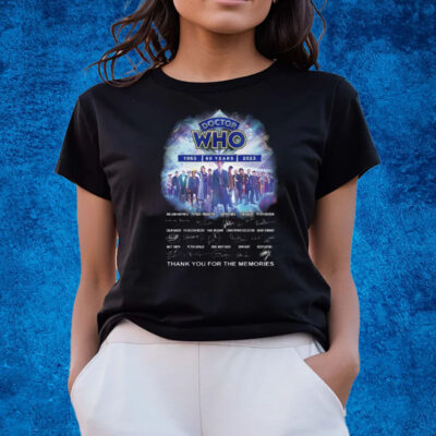 Doctor Who 60 Years 1963 – 2023 Signature Thank You For The Memories T-Shirts