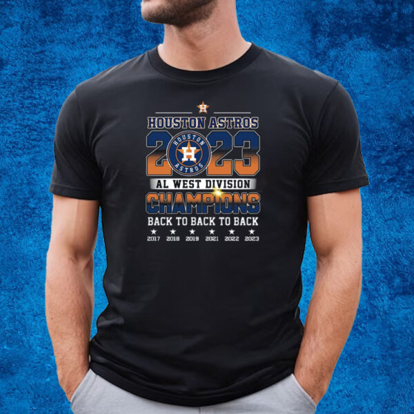 Houston Astros Al West Division Champions Back To Back To Back T-Shirt