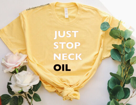 Just Stop Neck Oil-Women T-Shirt