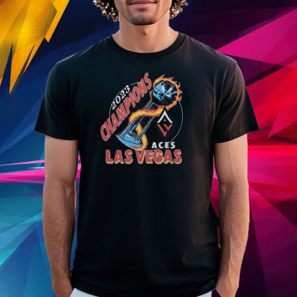 Las Vegas Aces Homage Charcoal 2023 WNBA Finals Champions Trophy Shirt