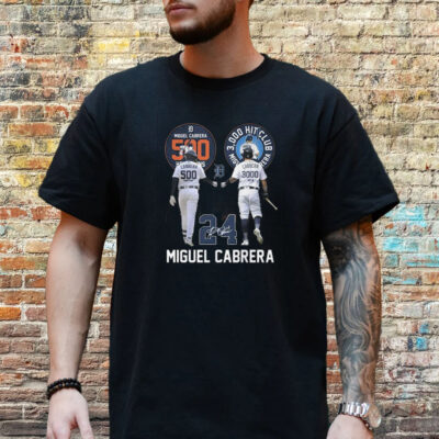 Miguel Cabrera 500 Home Runs 3000 Hits Club T-Shirt