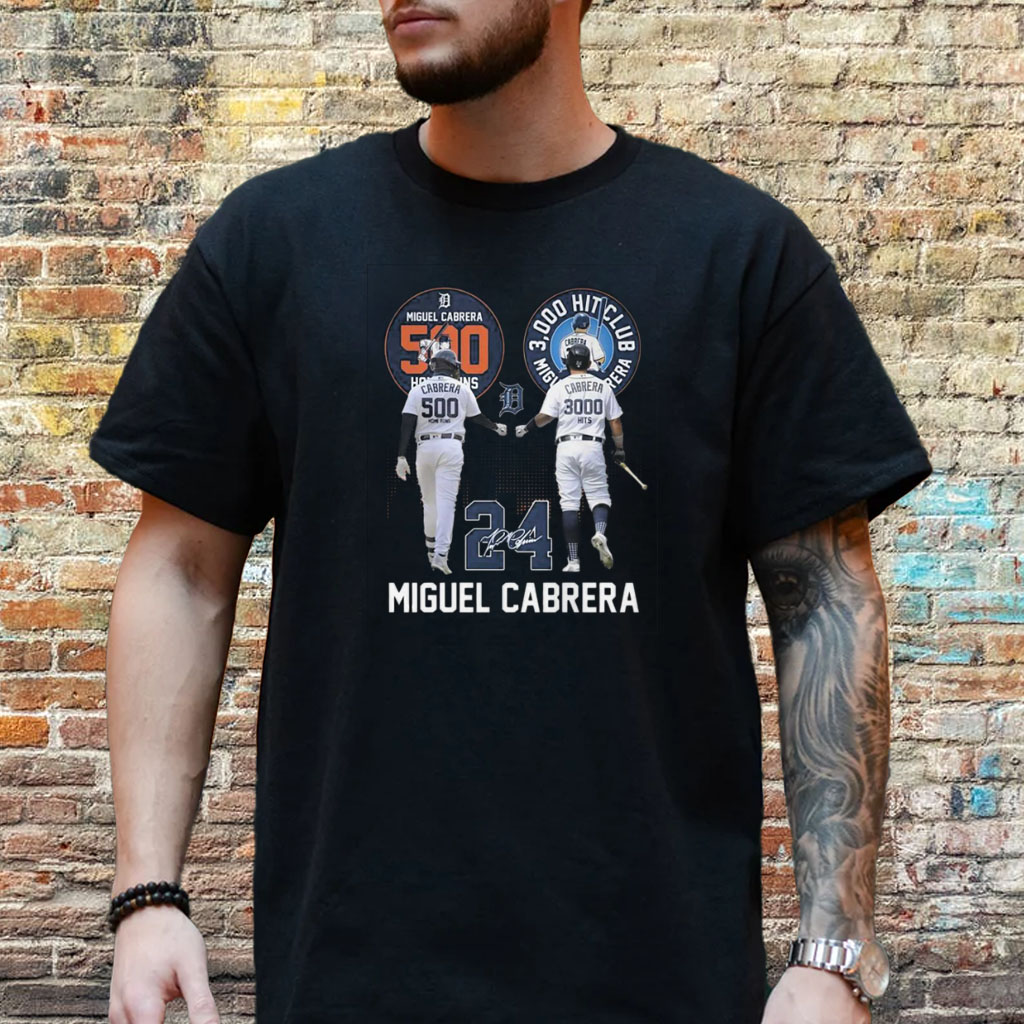 Miguel Cabrera 500 Home Runs 3000 Hits Club T-Shirt - Flagwix
