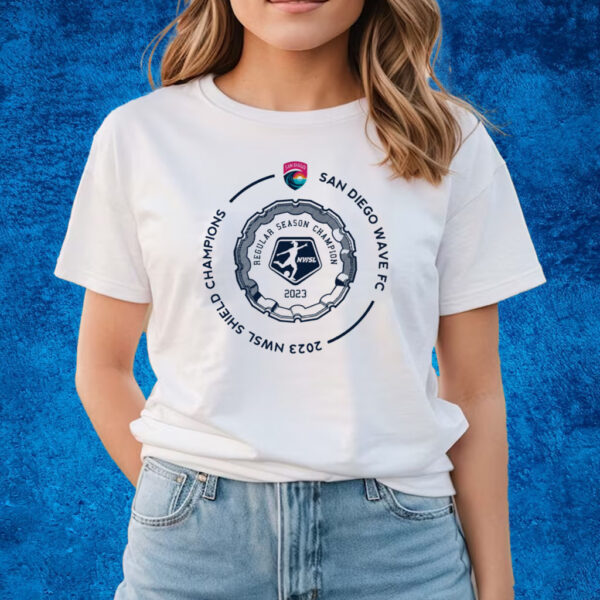 San Diego Wave FC - 2023 Shield Champs Circle T-Shirts