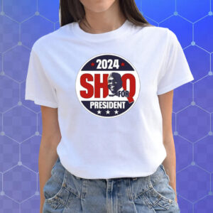 Shaquille O'neal Wearing 2024 Shaq For President T-Shirts