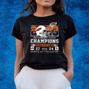 2023 Bedlam Series Trophy Champions Oklahoma State Cowboys 27-24 Oklahoma Sooners November 04 2023 Boone Pickens Stadium T-Shirts