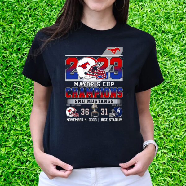 2023 Mayors Cup Champions Smu Mustangs 36 – 31 Rice Owls November 4 2023 Rice Stadium T-Shirts