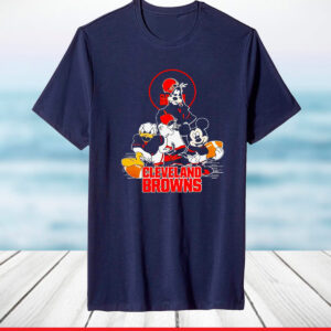 Cleveland Browns Mickey Mouse Donald Duck Goofy Football Nfl TShirt