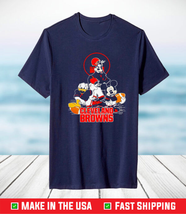 Cleveland Browns Mickey Mouse Donald Duck Goofy Football Nfl TShirt