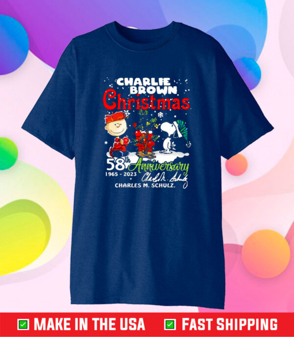 Charlie Brown Christmas 58th Anniversary 1965-2023 Charles M Schulz Snoopy Shirt