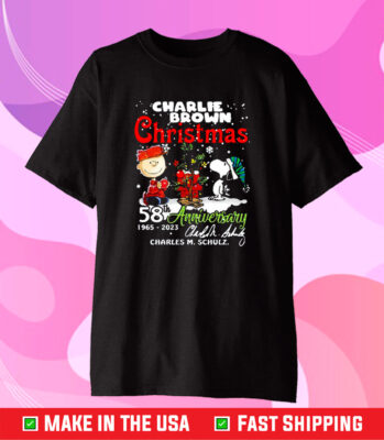 Charlie Brown Christmas 58th Anniversary 1965-2023 Charles M Schulz Snoopy Shirt