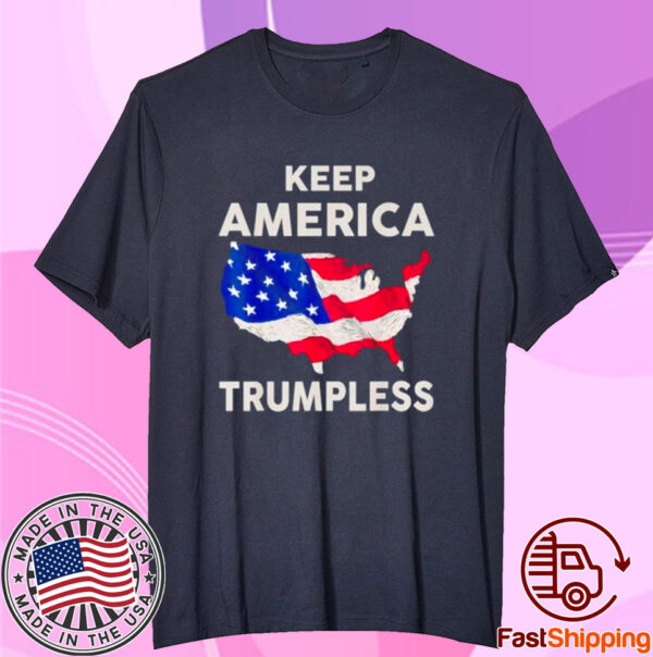 Keep American Trumpless USA Flag Map Shirt