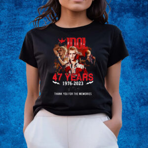 Billy Idol 47 Years 1976 – 2023 Thank You For The Memories T-Shirts