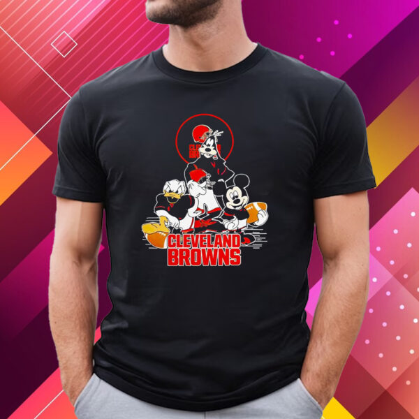 Cleveland Browns Mickey Mouse Donald Duck Goofy Football Nfl T-Shirt