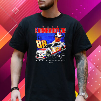 Dale Earnhardt Jr 88 National Guard Hms Graphic Car Signature T-Shirt