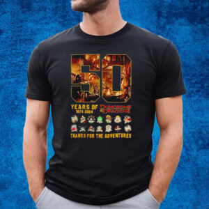 Dungeons And Dragons 50 Years Of 1974 2024 Thank You For The Adventures T-Shirt