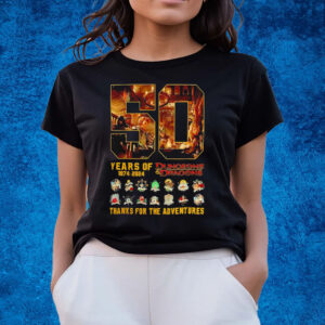 Dungeons And Dragons 50 Years Of 1974 2024 Thank You For The Adventures T-Shirts