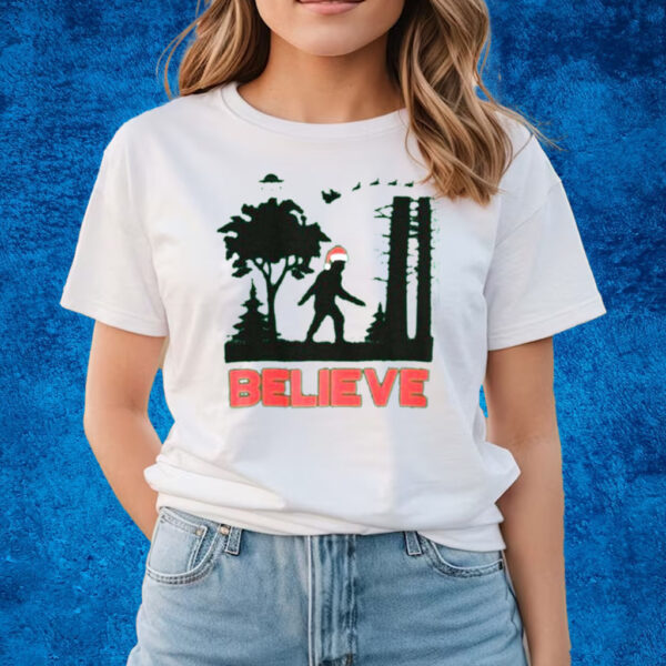 Funny Santasquatch Believe T-Shirts