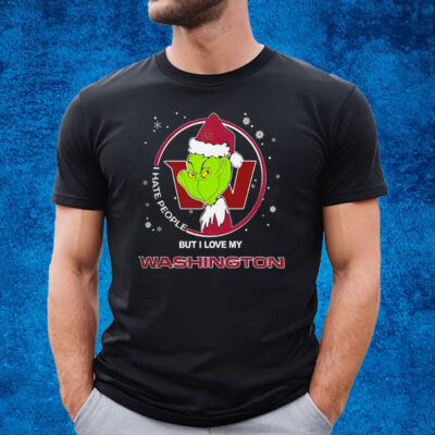 Grinch Santa I Hate People But I Love My Washington Commanders T-Shirt