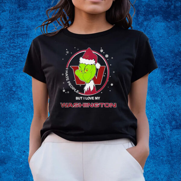 Grinch Santa I Hate People But I Love My Washington Commanders T-Shirts