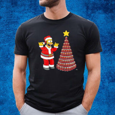 Homer Simpson Tis The Season Duff Beer Christmas Tree T-Shirt