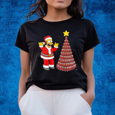 Homer Simpson Tis The Season Duff Beer Christmas Tree T-Shirts