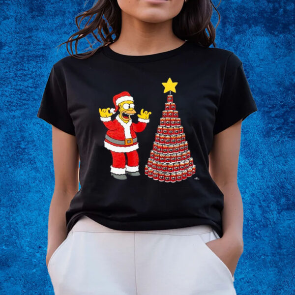 Homer Simpson Tis The Season Duff Beer Christmas Tree T-Shirts