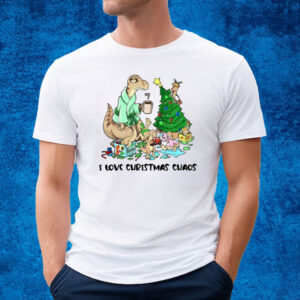 I Love Christmas Chaos Dinosaur Family T-Shirt