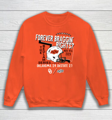 Men's Orange Oklahoma State Cowboys vs Oklahoma Sooners 2023 Bedlam Score T-Shirt Sweatshirt