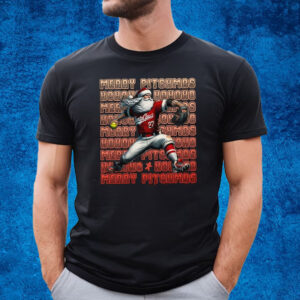 Merry Pitchmas Ho Ho Ho – Softball Santa Pitching T-Shirt